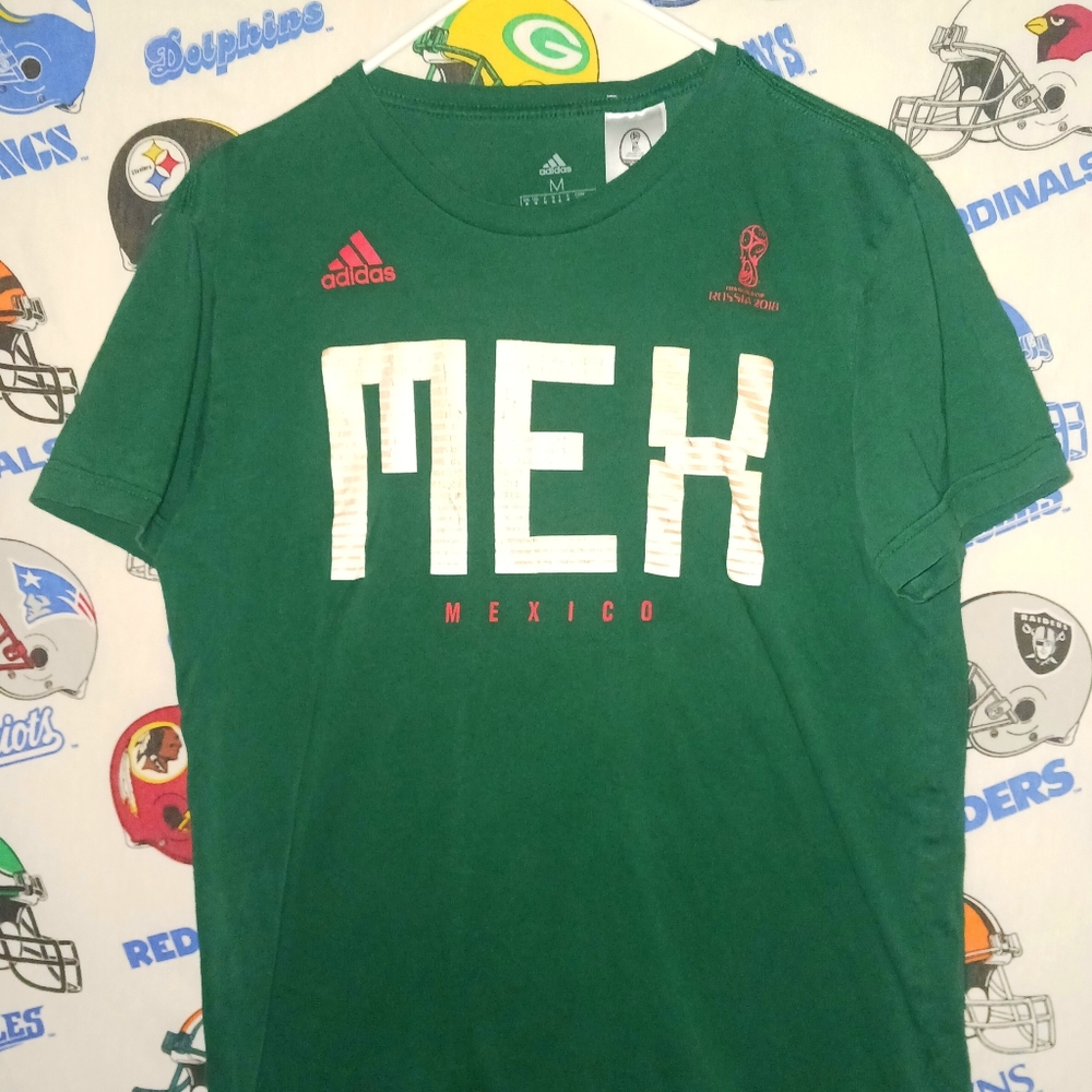 Adidas 2018 Russia Fifa World Cup Team Mexico Soccer Futbol Tee Shirt